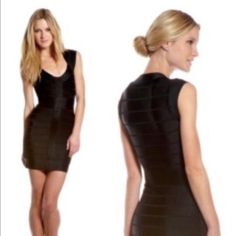 French Connection Black Spotlight Bandage Dress